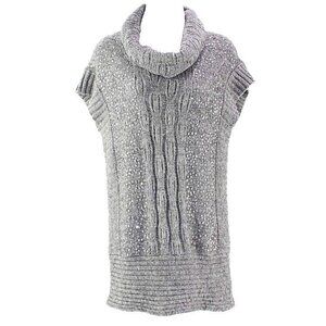 Forever 21 Sz SP Grey Sequin Turtleneck Acrylic Wool Blend Sweater